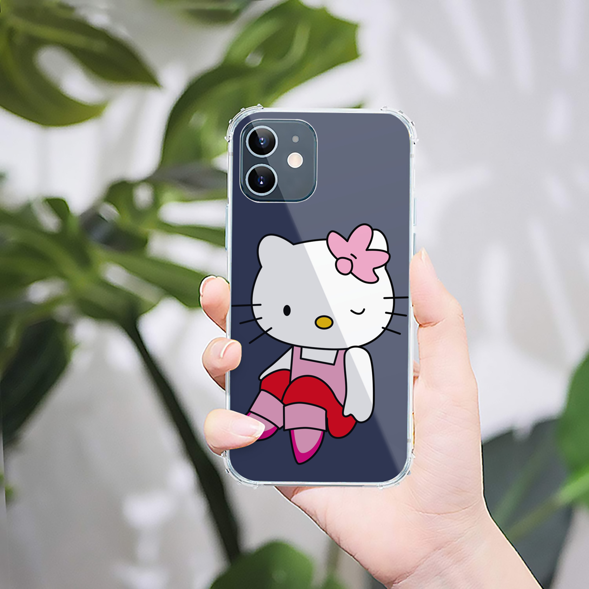 （画像用） Hello Kitty ハローキティ 【iPhone 12シリーズ対応】透明スマホケース（クリアソフトケース）